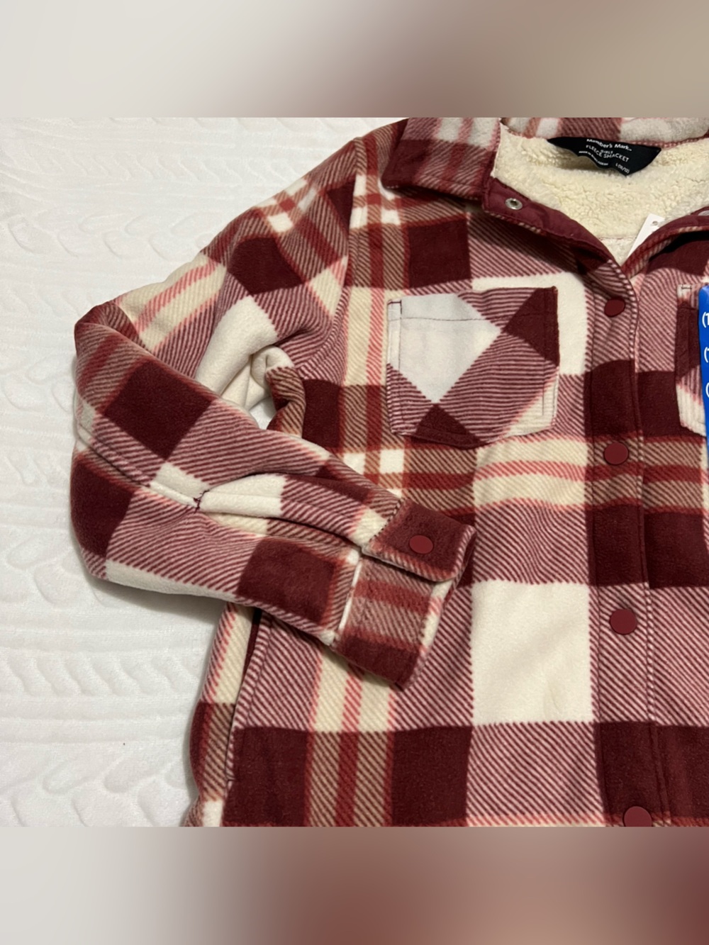 💗 *NEW* Member’s Mark - Girls' Plaid Sherpa-Lined Button-Up Shirt Jacket - Picture 3 of 13